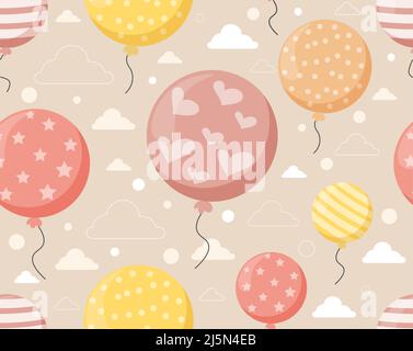 Nahtlose Muster mit Luftballons Stock Vektor