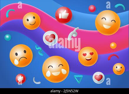 Muster mit Emoji Stock Vektor