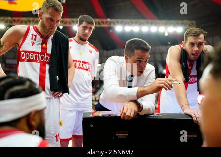 Varese, Italien. 24. April 2022. Seravalli pallacanestro varese während der Openjobmetis Varese vs Fortitudo Bologna, Italienische Basketball A Serie Championship in Varese, Italien, April 24 2022 Kredit: Unabhängige Fotoagentur/Alamy Live Nachrichten Stockfoto