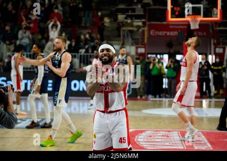 Enerxenia Arena, Varese, Italien, 24. April 2022, keane während Openjobmetis Varese vs Fortitudo Bologna - Italienische Basketball A Serie Championship Stockfoto