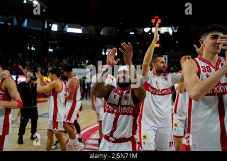 Enerxenia Arena, Varese, Italien, 24. April 2022, keane während Openjobmetis Varese vs Fortitudo Bologna - Italienische Basketball A Serie Championship Stockfoto