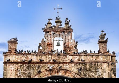 Obere Fassade der Capilla del Santo Cristo de la Salud Stockfoto