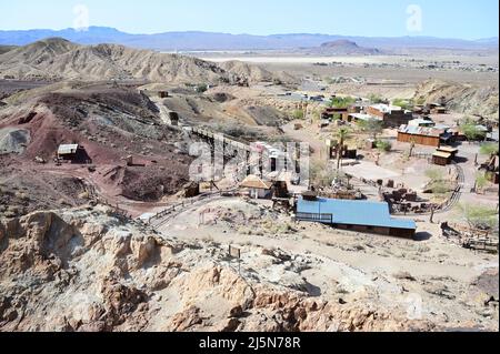 Calico, California, USA - April 24 2022 : Calico Geisterstadt in Kalifornien aus den 1880er Jahren. Stockfoto