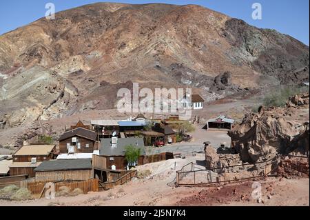 Calico, California, USA - April 24 2022 : Calico Geisterstadt in Kalifornien aus den 1880er Jahren. Stockfoto