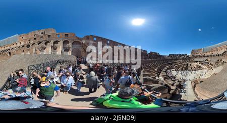 360 Grad Panorama Ansicht von Das römische Kolosseum in Rom, Italien