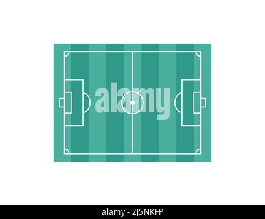 Fußballplatz. Draufsicht. Markieren von Feldlinien für Fußballspiele. Flache Vektorgrafik isoliert. Stock Vektor