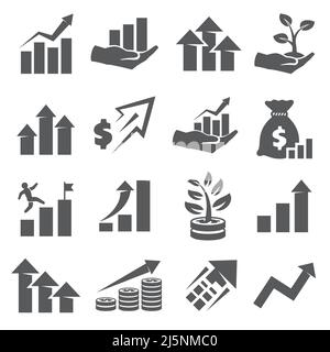 Wachstumssymbole auf weißem Hintergrund Stock Vektor