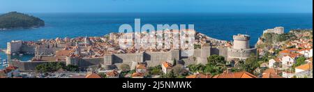 Panoramablick auf Dubrovnic, Kroatien Stockfoto
