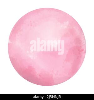 Runder Aquarellfleck mit wischigen Tropfen und Flecken, handbemaltes Element für Social-Media-Geschichten. Stock Vektor