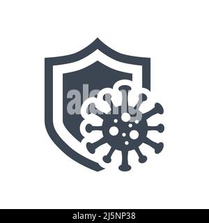 Symbol für Vektorglyphen im Zusammenhang mit dem Coronavirus-Schutz Stock Vektor