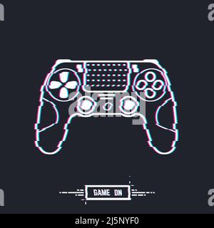 Modernes Gamepad-Glitch-Banner Stock Vektor