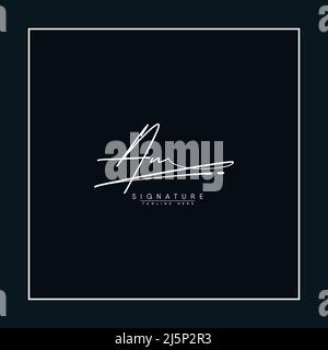 Anfangsbuchstabe EIN Logo - handgezeichnetes Signaturstil-Logo - Vektor-Logo-Vorlage für Firmennamen-Initialen im Signaturstil Stock Vektor
