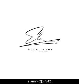 Anfangsbuchstabe EL Logo - handgeschriebenes Signaturstil-Logo - Vektor-Logo-Vorlage für Firmennamen-Initialen im Signaturstil Stock Vektor