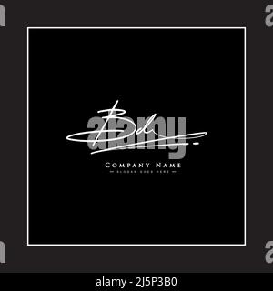 Anfangsbuchstabe BD-Logo - handgezeichnetes Signaturstil-Logo - Vektor-Logo-Vorlage für Firmennamen-Initialen im Signaturstil Stock Vektor