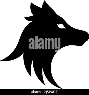 Wolf Head Icon Design Ilustration Template Vektor Stock Vektor