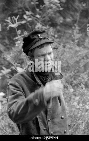 Dreharbeiten zum Film „Hannibal Brooks“ vor Ort in Vorarlberg. Schauspieler Michael J. Pollard. [Automatisierte Übersetzung] Stockfoto