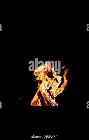 Lagerfeuer brennend flammt heißes Feuer Stockfoto