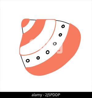 Handgezeichneter Seashell-Doodle-Stil. Vektorgrafik Stock Vektor
