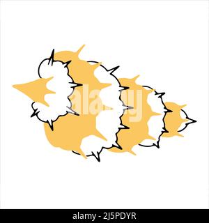 Handgezeichneter Seashell-Doodle-Stil. Vektorgrafik Stock Vektor