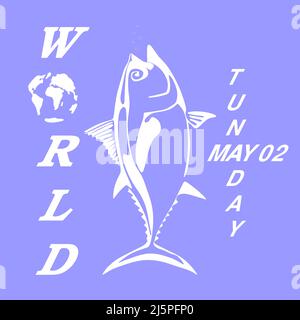 Welt-Thunfisch-Tag-Vektor stilisierte Cliparts Illustration Stock Vektor