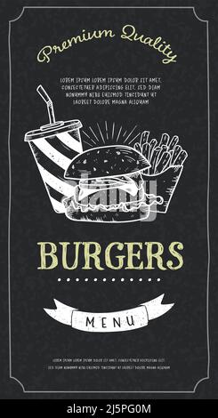 Schöne handgezeichnete Menükarte, leckeres Essen, toll für Menüs, Werbung, Banner, Hintergrundbilder - Vektor-Design Stock Vektor