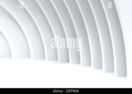 Abstrakt futuristischer weißer Hintergrund, minimalistischer 3D Render Stockfoto