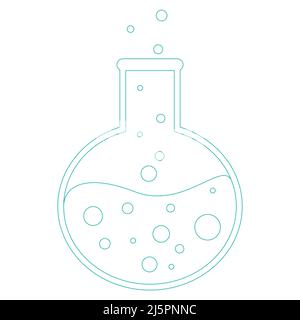 Vektor-Icon-Set für chemische Reagenzglas minimalistisch, einfache, flache Abbildung. Experiment chemische Kolben für Wissenschaft isoliert auf weißem Hintergrund. Stock Vektor