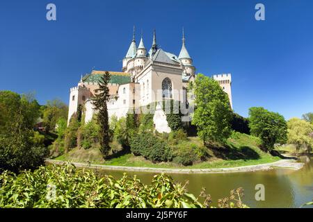 Bojnice Burg in der Nähe Prievidza Stadt, Frühling Ansicht, Slowakei, Europa Stockfoto