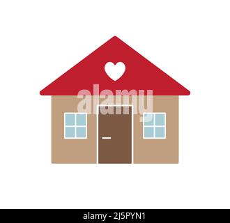 Vektor flache Cartoon farbige Landhaus isoliert auf weißem Hintergrund Stock Vektor