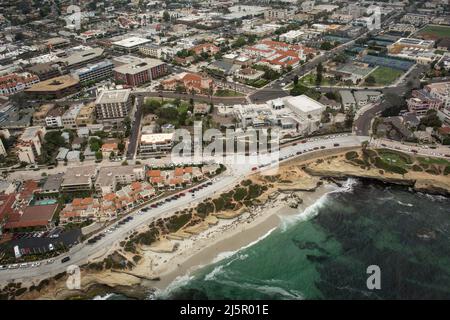 Luftpanorama des Distrikts La Jolla in San Diego Stockfoto