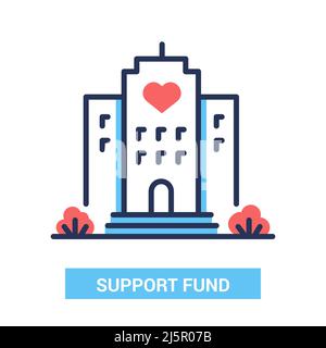Support Fund - Vektor-Liniendesign einzelnes isoliertes Symbol Stock Vektor