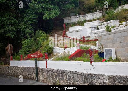 Neuseeländischer Friedhof Rotorua Whakarewarewa Maori Village. Stockfoto