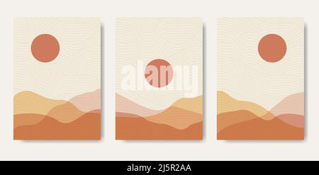 Hintergrundvektor für Poster im Landscape-Rahmen. Berg im Poster-Design Stock Vektor