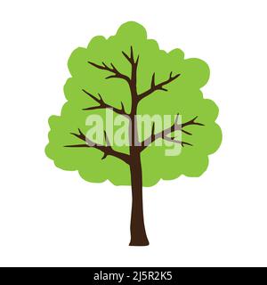 Vektor Hand gezeichnete Doodle Skizze grünen Baum auf weißem Hintergrund isoliert Stock Vektor