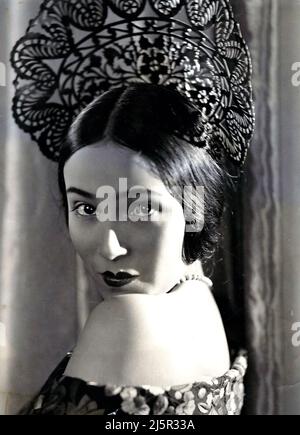 Dolores del Rio - Werbeaufnahme, die verwendet wurde, um ihre Spanien-Tournee im Jahr 1926 zu fördern. Foto aus ihrem Film Joanna - 1926 Stockfoto