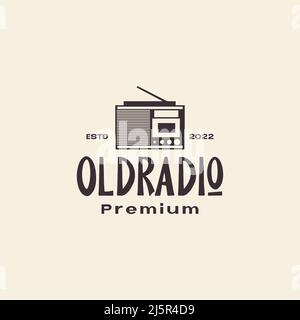 Alte Radio Hipster Logo Design Vektor Grafik Symbol Illustration kreative Idee Stock Vektor