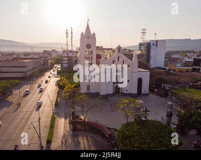 Luftaufnahme der Kathedrale von San Marcos - Tuxtla Gutierrez, Chiapas, Mexiko Stockfoto