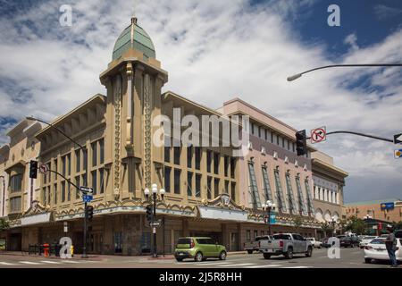 Historisches Kino Gaslamp 15 an der 5. Ave des Gaslamp Quarter, San Diego Stockfoto