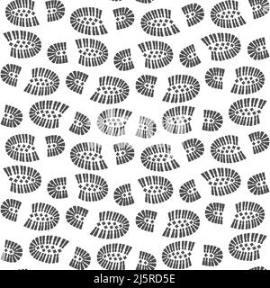 Nahtloses Muster mit einer Fußabdruck von Schuhen. Vektorgrafik. Stock Vektor