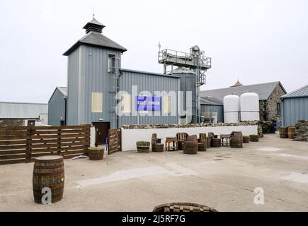 Außenansicht der Brennerei Kilchoman auf der inneren hebriden-Insel Islay Stockfoto