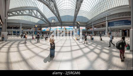 Moynihan Train Hall of Pennsylvania Railway Station, Heimstadion von Amtrak. Penn Station im Herzen von Midtown Manhattan, New York City Stockfoto