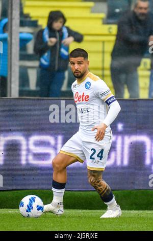 Empoli, Italien. 24. April 2022. Lorenzo Insigne (Napoli) während des FC Empoli gegen SSC Napoli, italienische Fußballserie A Spiel in Empoli, Italien, April 24 2022 Quelle: Independent Photo Agency/Alamy Live News Stockfoto