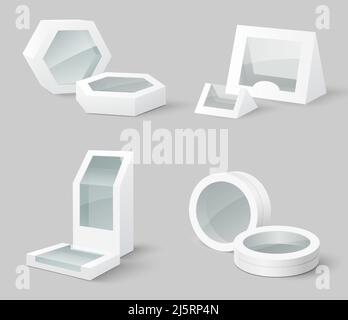 Realistischer Karton-Box 3D Vektor-Set Stock Vektor