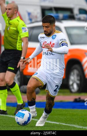 Empoli, Italien. 24. April 2022. Lorenzo Insigne (Napoli) während des FC Empoli gegen SSC Napoli, italienische Fußballserie A Spiel in Empoli, Italien, April 24 2022 Quelle: Independent Photo Agency/Alamy Live News Stockfoto