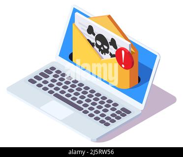 Spam-Mail-Malware, Betrug Phishing und Betrug Stock Vektor