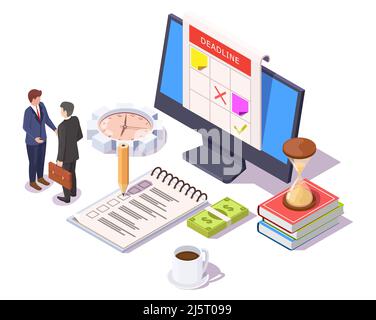 Business Management und Plan isometrischer 3D-Vektor Stock Vektor