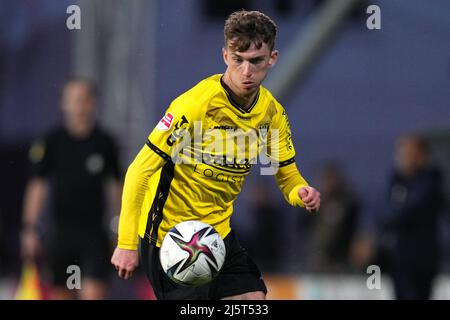 DUIVENDRECHT, NIEDERLANDE - 25. APRIL: Carl Johansson von VVV Venlo während des niederländischen Keukenkampioendivisie-Spiels zwischen Ajax U23 und VVV Venlo am 25. April 2022 in De Toekomst in Duivendrecht, Niederlande (Foto: Patrick Goosen/Orange Picches) Stockfoto