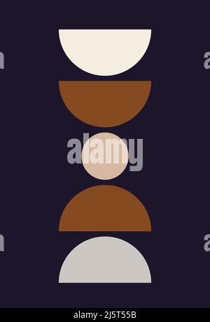 Vektorgrafik. Handgezeichnete Kunst. Eine Reihe von abstrakten Plakaten. Stock Vektor