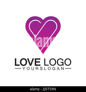 Love Logo Design Vektor, geometrische Herd Logo Vektor, lineare Liebe Vektor Logo Konzept, Herz Form Logo Design-Vektor Stock Vektor