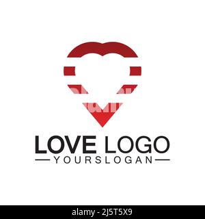 Liebe Logo-Design, Herz Form Logo-Design Vektor Stock Vektor